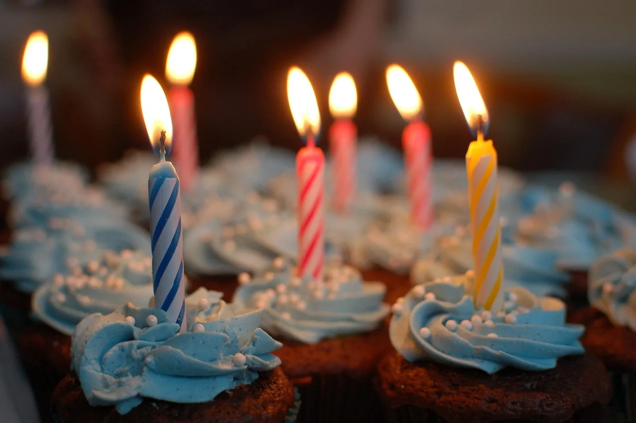 Birthday party cupcakes celebration with guest photo collection